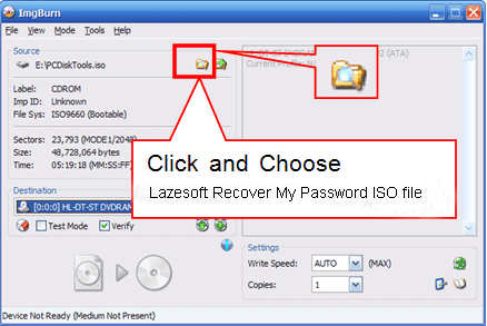 lick the Folder Icon and Choose Lazesoft Recover My Password iso file.