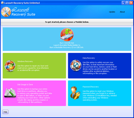 Lazesoft Recovery Suite Unlimited Screenshot