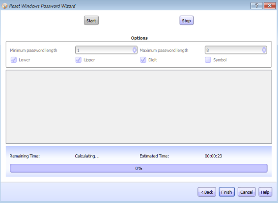 finding password for the selected user account